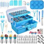 Cake Decorating Tools Supplies Kit: 236pcs Baking Accessories with Storage Case - Piping Bags and Icing Tips Set - Cupcake Cookie Frosting Fondant Bakery Set for Adults Beginners or Professional