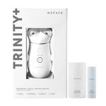 NuFACE TRINITY+ Microcurrent Facial Device Kit - FDA Cleared Face Sculpting & Neck Tightening Device for Cheeks & Brows + Microcurrent Gel Activator, Silk Crème & Brush
