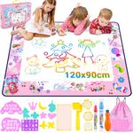 Nabance Unicorn Gifts for Girls, Water Drawing Mat, 120 X 90 CM Kids Water Doodle Magic Mat Mess Free, Reusable Large Drawing Painting Mat 3+ Years Old Kids Gifts Birthday Christmas, Educational Toy