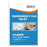 Uinkit Inkjet Printable Transparency Film OHP 20 Sheets 11x17 Overhead Projector Screen Printing Acetate Sheets for Dye Ink Jet Printer Clear Transparent Film