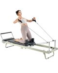 VEVOR Foldable Pilates Reformer, Pilates Workout Machine for Home Gym Studio Use, Pilates Bed with Dual Resistance- Spring & Cord, Reformer Set for Advanced Users and Beginners, Up to 400 LBS
