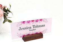 Classy Executive Pink Desk Name Plate, Office Supply, Personalized Secretary Sign Gift, Custom Professional Wood Office Sign