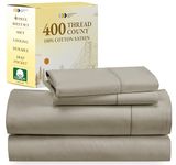 California Design Den 100% Cotton Sheets - Softest 4-Pc Queen Sheet Set, Cooling Sheets for Queen Size Bed, Deep Pockets, 400 Thread Count Sateen, Bedding Sheets & Pillowcases, Queen Sheets (Taupe)