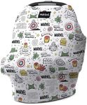 Milk Snob Original Marvel 5-in-1 Baby Cover, Breastfeeding, Car Seat, Carrier, Stroller, High Chair, Shopping Cart, Canopy, Baby Shower Gender Neutral Gifts, Nursing Top (Mighty Heroes)