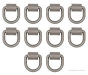 PeakTow PTJ0322 4000bls Flatbed Weld-On Forged 1/2” D-Ring Anchor Tie Down Point for Truck Trailer 10PK