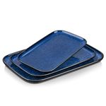 vancasso Stern Serving Platter & Tray Set, 3-Piece Ceramic Serving Plates for Parties, 15.1/13.1/11 Inch Easy-Clean Large Serving Dish for Main Course and Side Dishes, Blue