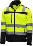 Nitras Motion TEX VIZ Hi Vis Softshell Jacket | Work Jacket with 3M Reflective Trimming | Windbreaker | L
