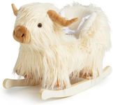 Baby Rocking Horse,Highlander Cattle Rocking Toy for 1+ Year Old Boys and Girls Rocking Horse for Kids Room Nursery Birthday Party Shower Gift Wood Animal Rocker French Design 3-Side Seat PP Cotton