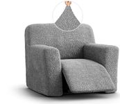 PAULATO BY GA.I.CO. Recliners Cover - Chair Recliner Slipcover - Soft Polyester Fabric Slipcover - 1-Piece Form Fit Stretch Furniture Protector - Microfibra Collection (Recliner, Ash)