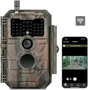 GardePro E6 Trail Camera WiFi 48MP 1296P Game Camera with No Glow Night Vision Motion Activated Waterproof for Wildlife Deer Scouting Hunting or Property Security, Camo