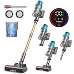 Fieety Cordless Vacuum Cleaner 45Kpa 550W, 60 Mins Stick Vacuum, Touch Screen, Wall Mount Charging, Anti-Tangle Rollor, 1.5 L Dustcup, Upright Vacuum Cleaner for Pet Hair, Carpets, Hard Floors