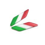 PTDecals Set of 4pcs Aluminum Italian Flag Emblem Parallelogram Shape Sticker Graphic Decals For Vehicle Motor Car Side Skirts Trunk Boot Tailgate Bumper Door Guard Windows