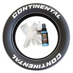 Tire Stickers Continental Tire Lettering Add-On Accessory - Easy DIY With Glue & 2oz Touch-up Cleaner / 14-16 Inch Wheels / 1.25 Inches/White / 8 Pack