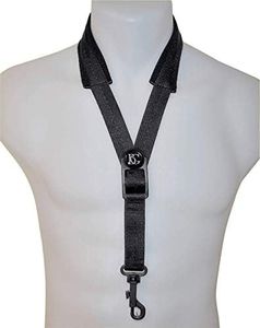 BG Franck Bichon Comfort Alto Saxophone Strap with Snap Hook, Small, Black