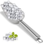 GSMARTECK Metal Ice Scoop 3 Oz Small Stainless Steel Food Scoop Kitchen Ice Scooper For Ice Maker Candy Kitchen Bar Party Wedding Pet Animal Dog Food Scoop Beach Shovel Easy Clean (Silver) GSMARTECK