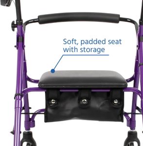 DAYS Lightweight Folding Rollator Walker – Adjustable Seat, Lockable Brakes, Racing Green, Medium