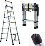 Telescopic Ladder DIY Aluminum Alloy Folding Extendable Extension Ladder for Home Office Loft Use (6+7 Steps, 2+2.3 M / 6.6FT+7.5FT)