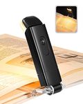 DEWENWILS Amber Book Light, USB Rechargeable Book Light for Reading in Bed, 3 Brightness Levels, Blue Light Blocking, LED Clip-on Reading Light for Kids, Bookworms, Black