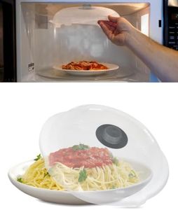 HOVER COVER Tall Magnetic Microwave Splatter Cover for Food, 12-Inch - Gray