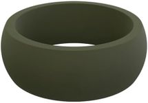 QALO Men's Classic Rubber Silicone Ring, Rubber Wedding Band, Breathable, Durable Rubber Wedding Ring for Men, 8.5mm Wide 2.5mm Thick, Sage, Size 10