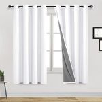 DWCN White 100% Blackout Curtains f