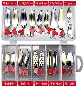 RoseFlower 20pcs Fishing Lures Kit Including Soft Fishing Lure Hard Metal Lure VIB Rattle Crank Popper Minnow Pencil Metal Jig Hook for Trout Bass Salmon with Tackle Box- Saltwater & Freshwater