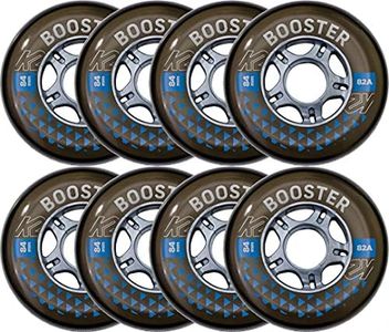 K2 Skates Unisex - Adult Wheels with Ball Bearings Booster 84 mm 82A 8-Wheel Pack W ILQ 7 - Black - 84 mm - 30F3010