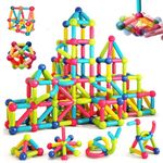 Wembley Brainy Kids Toys Magnetic Roundels Stick Building Blocks Tiles Brain Toys for Kids STEM Learning Educational Magnet Toys for 3 + Years Old Boys -64 Pcs