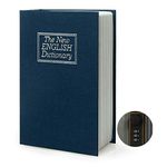 Diversion Book Safe Storage Box, Dictionary Secret Safe Can with Security Combination Lock/Key, Diversion Book Hidden Safe (Blue dictionary, M, Combination)