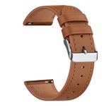 Leather Strap for Garmin Vivoactive 4, Forerunner 255/265, 22mm Leather Quick Release Replacement Band for Samsung Gear S3 Frontier/Classic Watch (Brown)