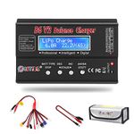 HTRC LiPo Battery charger RC Car Balance Charger, 1S-6S Digital Discharger Battery Pack Charger 80W 6A for Li-ion Life NiCd NiMH LiHV PB Smart Battery,Deans Connectors + Power Supply