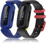 (2 Pack) T Tersely Sport Band Strap for Fitbit ACE 3/Fitbit inspire 2 for Kids (2021), Soft TPU Silicone Replacement Bands Fitness Sports Strap for Fitbit ACE3 Activity Tracker - Black +Blue/Yellow