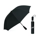 Roughhouse Foldable Jumbo Golf Umbrella – Windproof, Tri-Fold Large Umbrella for Men & Women | Stylish & Portable | All-Weather Protection for Rain, Sun, Travel, & Outdoor Use
