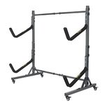 Bonnlo Kayak Stand Freestanding, Storage Rack for Two-Kayak, Canoe, Boat, Paddle Board, SUP, Surfboard for Indoor Outdoor Garage, Shed, Dock with Lockable Wheels Wide Adjustable Heavy Duty Holder