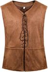 frawirshau Renaissance Costume Men Halloween Pirate Costume Men Viking Medieval Costume Renaissance Outfit Light Brown S