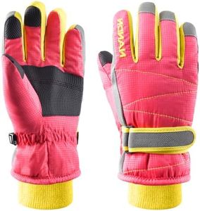 Azarxis Winter Ski Gloves Snow for Women Men Windproof Waterproof Thermal Warm Snowboarding Sledding Cycling Skiing Riding Skating Biking (Pink, M)