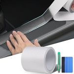 Arespark Car Door Sill Protector Door Edge Guards, Clear 3D Carbon Fiber Vinyl Tape Wrap for Automotive Edge/Bumper/Door Sill/Door Panel/Handle/Window Sill, Fits for Most Car (4in x 30ft)