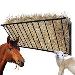 BUYYAH Horse Hay Feeder, 63'' Long Livestock Hay Feeder with 48 Gallon Large Capacity, Carbon Steel Wall Mounted Hay Rack for Horses, Sheep, Goats, Indoor Outdoor Uses