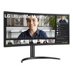 LG 34" (86.36 cm) 21:9 Curved UltraWide™ Monitor QHD (3440 x 1440), IPS, HDR 10, sRGB 99%, Speaker (7W x 2), Height Adjustment, HDMI, DP, USB-C with 90W PD, LAN (RJ45) Port, HP Out, 34WQ75C (Black)