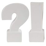 Benzara Ceramic Question & Exclamation Mark, White, Set of 2 Bookend