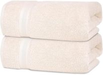 Quick-Dry, Soft & High Absorbent Bath Towels 35"x70" Cotton Turkish Bath Towel Set of 2 | Daily Use 100% Cotton Towels for Bathroom, Gym & More | Bathroom Towels Set (2 Pcs, Ivory Lace)