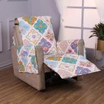 HOKIPO Quilted Recliner Cover for 1 Seater with Side Pockets, Quatrefoil Multicolor (IN-726-D5)