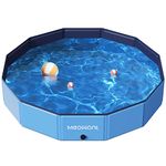 Meowant Foldable Dog Pool Paddling Pool, Upgrade Thickened PP Material Swimming Pools for Large Dogs, Indoor Outdoor Portable Dog Pool, Large Kids Bath Pool with 4pcs Repair Patch (XL-63 x 12")