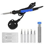 Soldering Iron Kit with Temperature Adjustable Electric Soldering Iron Pen,60W/220V Electronics Soldering Tool, Soldering Iron Stand 5pcs Soldering Tips Soldering Iron Stand Lead Free Solder WeLeauto