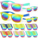 Mocoosy 24 Pack Kids Sunglasses Bulk, Neon Sunglasses Party Favors Pool Beach Party Favor for Toddlers Boy Girl Age 3-8 Prize