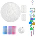 oupados Round Wind Chime Resin Mold Dream Catcher Resin Molds Kit Making a Wind Chime Set With 1 Wind Chime Silicone Mold 2 Beads Resin Moulds 15 Wind Chime Pipes for DIY Window Hanging Handmade Craft