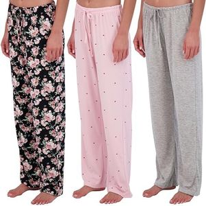 3 Pack: Womens Plus Size Pajama Pants Yummy Soft Knit Pajamas for Women Pant Bottoms Clothes Sexy Pijamas de mujer Sets PJs Fuzzy Silk Sleepwear Lounge Comfy Night Plaid Pink PJ Just My - Set 5, 2X