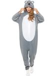 Smiffys Koala Bear Costume, Grey with Hooded All in One, Party Animals Fancy Dress, Animal Dress Up Costumes