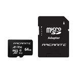 ARCANITE 64GB microSDXC Memory Card with Adapter - A1, UHS-I U3, V30, 4K, C10, Micro SD, Optimal read speeds up to 90 MB/s