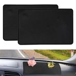 2 Pcs Anti-slip Car Dash Sticky Pads 27 x 15CM Dashboard Grip Mat Black Car Dashboard Non Slip Mats for Mobile Phones Glasses Keys